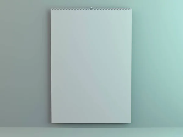 Plantilla de calendario vertical de diseño en blanco con sombras suaves. 3D — Foto de Stock