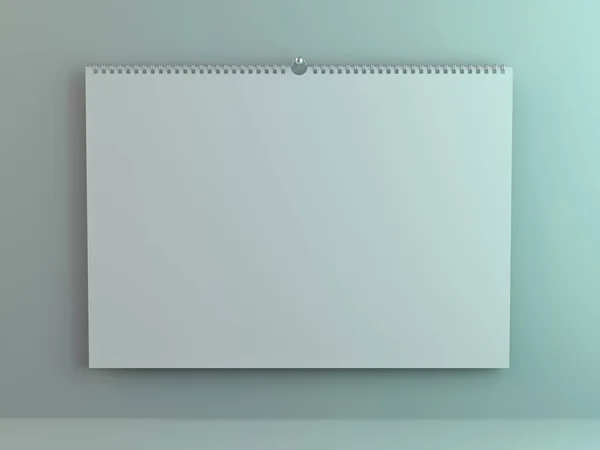 Plantilla de calendario horizontal de diseño en blanco con sombras suaves. 3D — Foto de Stock