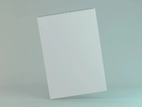Modelo de calendário vertical de design em branco com sombras suaves. 3D — Fotografia de Stock