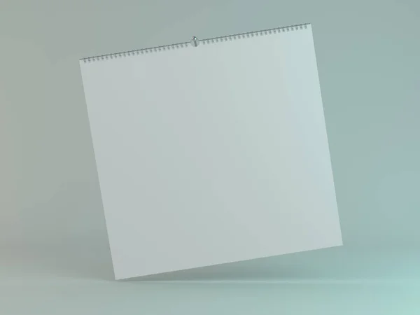 Пустой шаблон квадратного календаря дизайна с мягкими тенями. 3D — стоковое фото