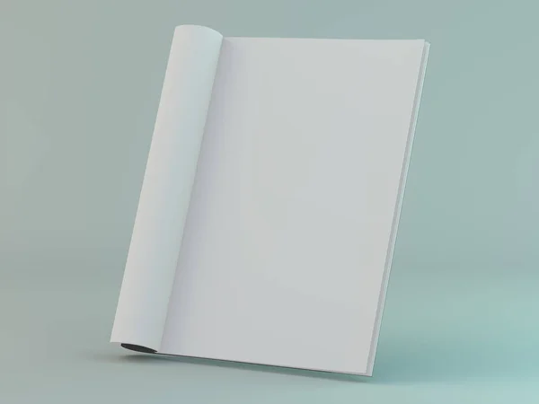 Pagina vuota o blocco note per mockup o simulazioni. 3D — Foto Stock