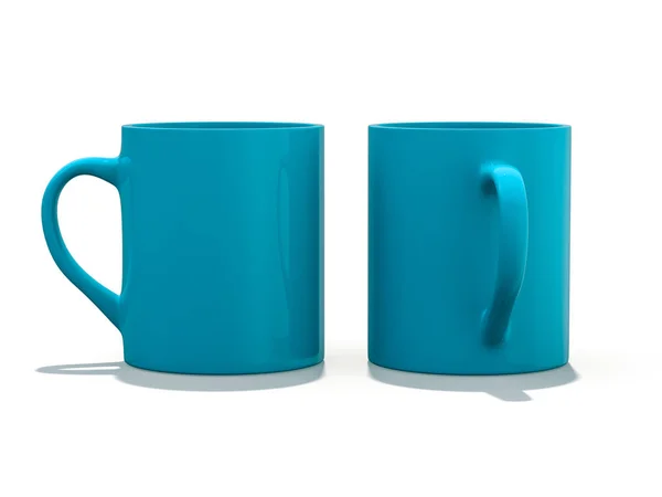 Blue mug Mockup standing on the surface. 3D — Stock Photo, Image