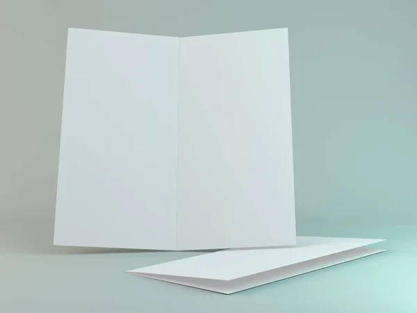 Papel de retrato en blanco. Folleto, revista, postal aislada. 3D — Foto de Stock