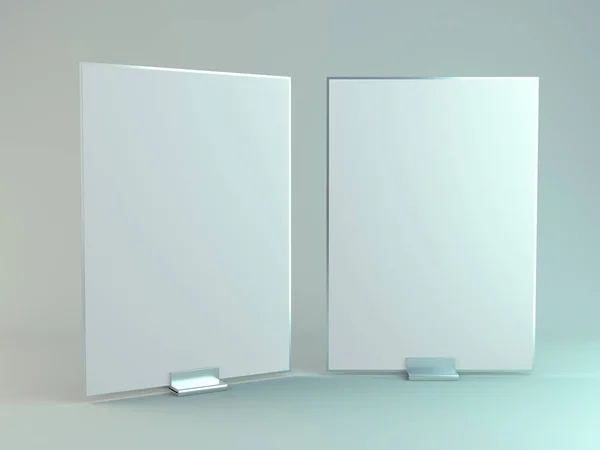 Állvány, fehér papírlap füzetek. Makett. 3D — Stock Fotó