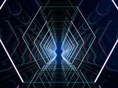 Soyut modern mimari arka plan. 3d oluşturma