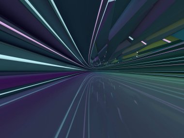 Basit boş odası iç lambalar ile. 3D