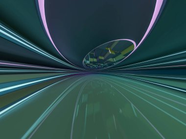 Basit boş odası iç lambalar ile. 3D