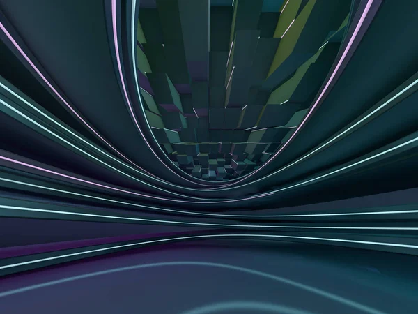 Basit boş odası iç lambalar ile. 3D