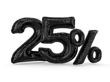 Siyah yirmi beş yüzde şişme balon yaptım. Yüzde olarak ayarlayın. 3D