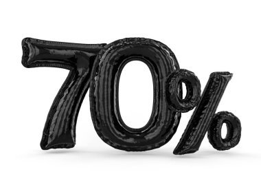 Siyah yetmiş yüzde şişme balon yaptım. Yüzde olarak ayarlayın. 3D