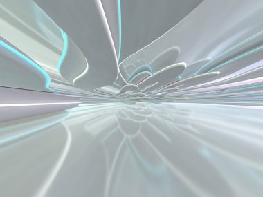 Basit boş odası iç lambalar ile. 3D