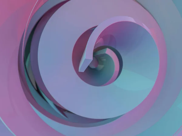 Abstract swirly pink shape on black background. 3D