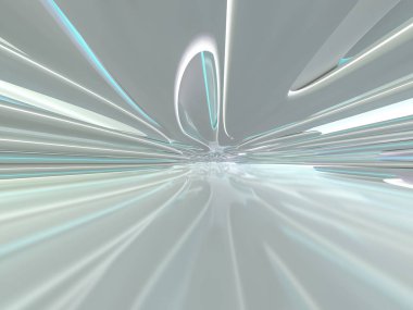 Basit boş odası iç lambalar ile. 3D