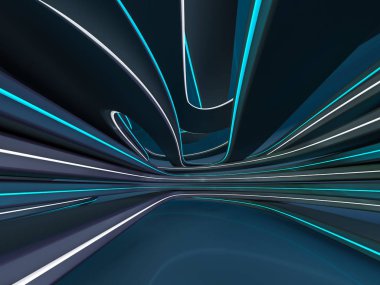 Basit boş odası iç lambalar ile. 3D