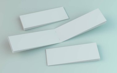Boş broşür, dergi, beyaz arka planda izole kitapçık mockup. 3d