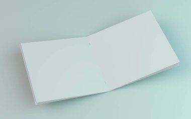 Boş broşür, dergi, beyaz arka planda izole kitapçık mockup. 3d