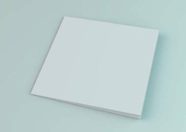 Boş broşür, dergi, beyaz arka planda izole kitapçık mockup. 3d