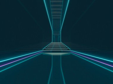 Soyut modern mimari arka plan. 3d oluşturma