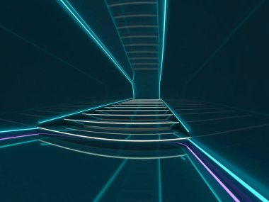 Soyut modern mimari arka plan. 3d oluşturma