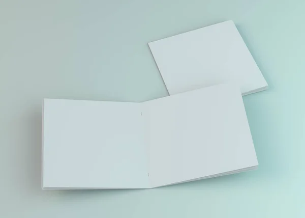 Blank brochure, magazine, booklet mockup isolated on white background. 3D — Stock Photo, Image