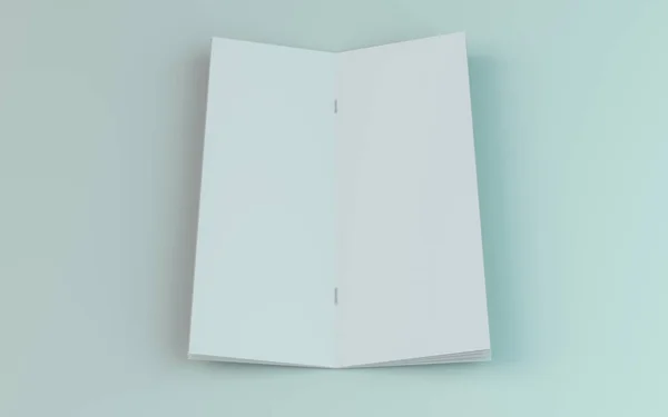 空白のパンフレット、雑誌、小冊子のモックアップは、白い背景に分離しました。3 d — ストック写真