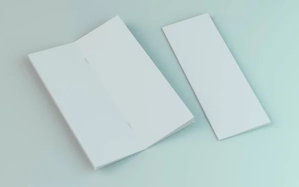 Brochura em branco, revista, mockup livreto isolado no fundo branco. 3D — Fotografia de Stock