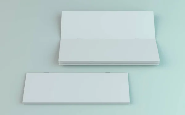 Brochura em branco, revista, mockup livreto isolado no fundo branco. 3D — Fotografia de Stock