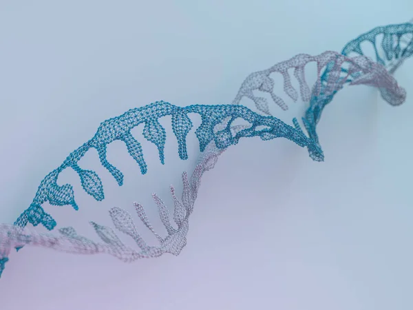 Dna 鎖。抽象的な科学的背景。3 d レンダリング — ストック写真