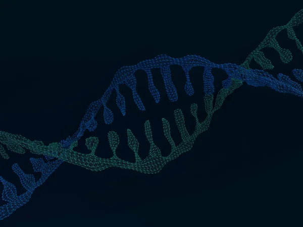 Αλυσίδα του DNA. Αφηρημένη επιστημονικό υπόβαθρο. 3D rendering — Φωτογραφία Αρχείου