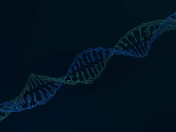 DNA-keten. Abstracte wetenschappelijke achtergrond. 3D-rendering — Stockfoto