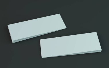 Boş broşür, dergi, koyu arka planda izole kitapçık mockup. 3d