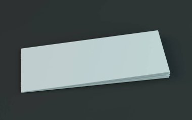 Boş broşür, dergi, koyu arka planda izole kitapçık mockup. 3d