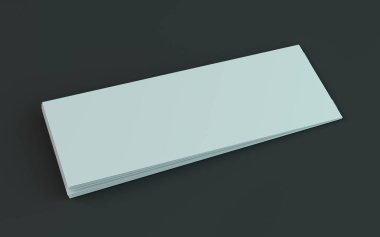 Boş broşür, dergi, koyu arka planda izole kitapçık mockup. 3d