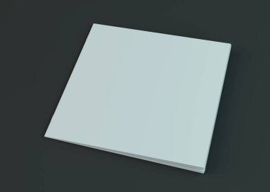Boş broşür, dergi, koyu arka planda izole kitapçık mockup. 3d