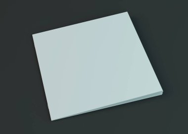 Boş broşür, dergi, koyu arka planda izole kitapçık mockup. 3d