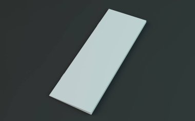 Boş broşür, dergi, koyu arka planda izole kitapçık mockup. 3d