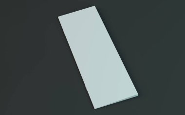 Boş broşür, dergi, koyu arka planda izole kitapçık mockup. 3d