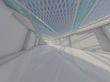 Modern mimari arka plan. 3D