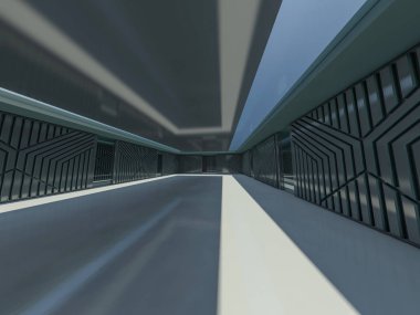 Soyut modern mimari arka plan. 3d oluşturma