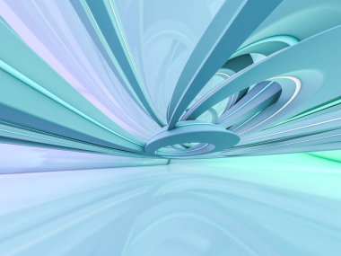 Basit boş odası iç lambalar ile. 3D