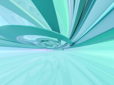 Basit boş odası iç lambalar ile. 3D