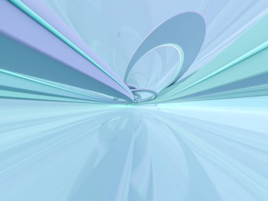 Basit boş odası iç lambalar ile. 3D