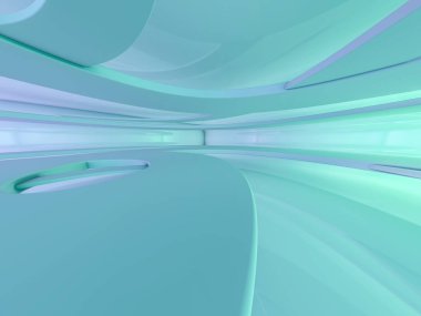 Basit boş odası iç lambalar ile. 3D