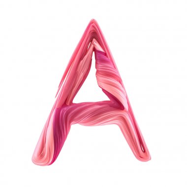 Alfabe şeker bükülmüş tarzı sanat ve illüstrasyon harfi A. 3d