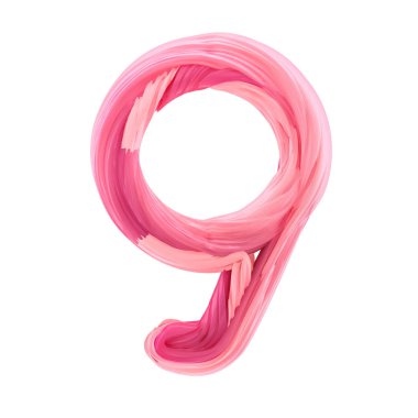 Alfabe şeker bükülmüş tarzı sanat ve illüstrasyon basamak dokuz. 3d