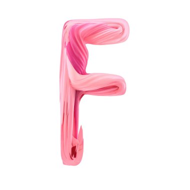 Alfabe şeker bükülmüş tarzı sanat ve illüstrasyon harfi F. 3d