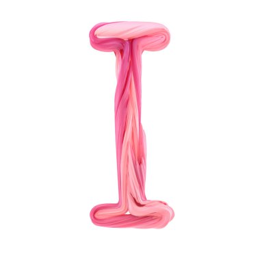 Alfabe şeker bükülmüş tarzı sanat ve illüstrasyon harfi I. 3d