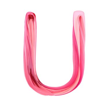 Alfabe şeker bükülmüş tarzı sanat ve illüstrasyon harfi U. 3d