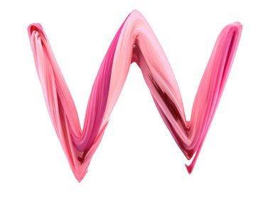 Alfabe şeker bükülmüş tarzı sanat ve illüstrasyon harfi W. 3d