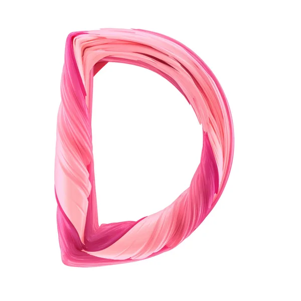 Alfabetet Candy twisted stil konst och illustration brev D. 3D — Stockfoto